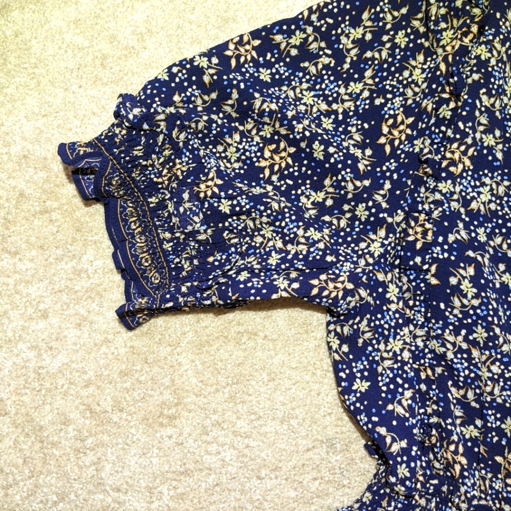 Max Studio Navy Floral Maxi Dress - Picture 3 of 13